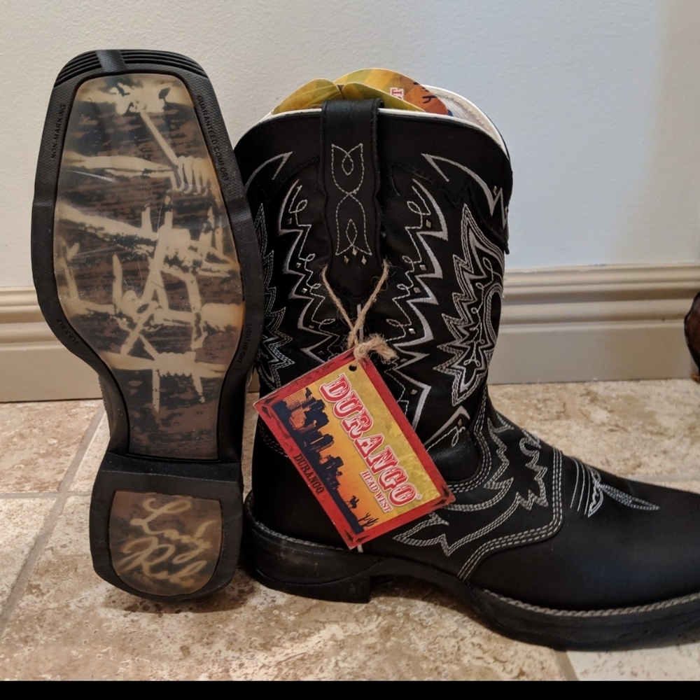 Durango leather cowboy boots size 9m black